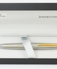 Inoxcrom Excellence Zeppelin Ballpoint Pens. Stainless silver